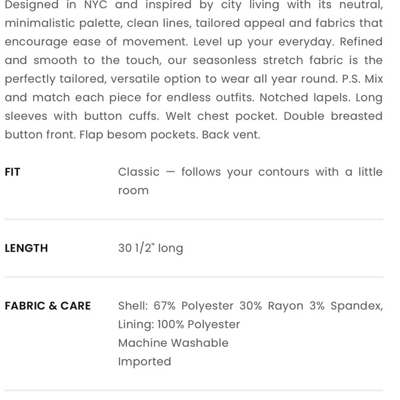 LOFT Charcoal Double-Breasted Blazer - Picture 6 of 6